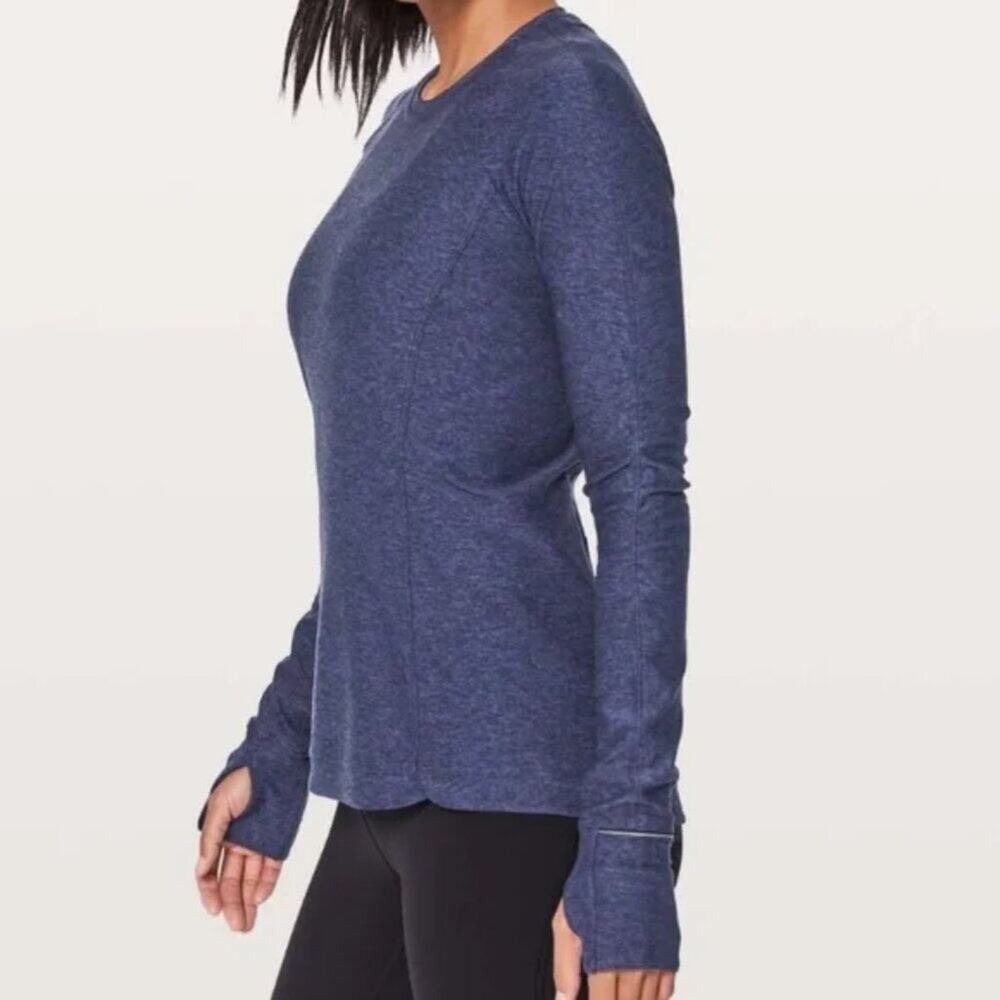 Lululemon Runderful Long Sleeve Shirt Size 8 Heathered Stony Grape Running Top
